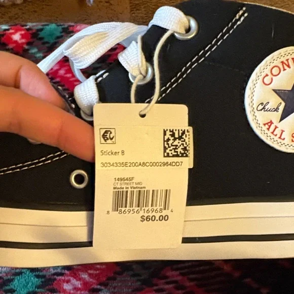 Converse Black and White High-Top Sneakers - Picture 2 of 6